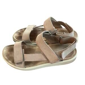 ECCO Corksphere Strappy Tan Leather Sandal Size 39